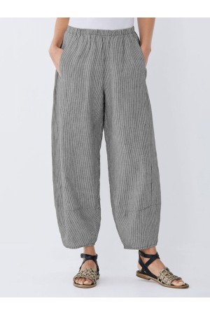 Casual Pockets Striped Pants