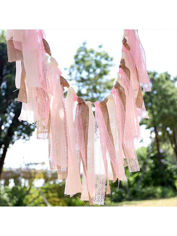 Wedding Decorationlace Linen Party Flag