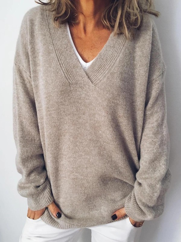 Long Sleeve V Neck Tops