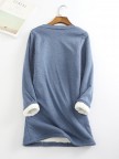 Casual FleeceBlend Round Neck Solid Long Sweatshirt