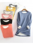 【OVER $59 GET $6 OFF CODE:FG6】Casual FleeceBlend Round Neck Solid Long Sweatshirt