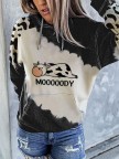 Women's cute cow print hoodie