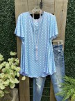 Pink Crew Neck Short Sleeve CottonBlend Shirts & Tops