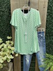 Pink Crew Neck Short Sleeve CottonBlend Shirts & Tops