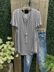 Pink Crew Neck Short Sleeve CottonBlend Shirts & Tops